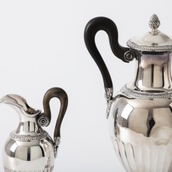 Christofle Cardeilhac koffie- & thee servies, model Fontainebleau (4), Parijs ca. 1970-1980, zilver
