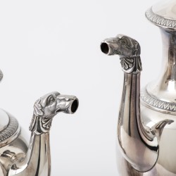 Christofle Cardeilhac koffie- & thee servies, model Fontainebleau (4), Parijs ca. 1970-1980, zilver