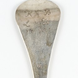 Dinerlepel, Regnerus Elgersma, Leeuwarden ca. 1775, zilver