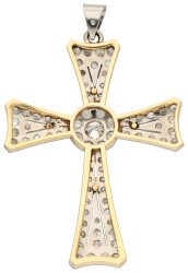 14K bicolor gouden hanger bezet met ca. 1.65 ct. diamant