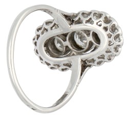 14K witgouden prinsessen ring bezet met ca. 0.93 ct. diamant