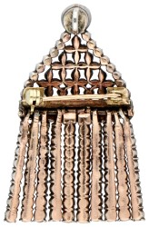 Gouden/zilveren antieke broche/hanger met diamant