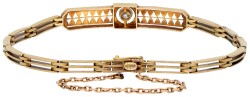 14K geelgouden armband bezet met ca. 0.20 ct. diamant