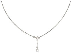 Platina collier met kruis hanger bezet met ca. 1.51 ct. diamant