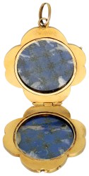 14K geelgouden medaillon bezet met diamant