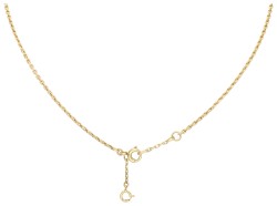 10 karaat collier  met parel, diamant en robijn