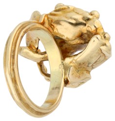 Anneke Schat 14K geelgouden ring met labradoriet