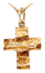 Lapponia 14K geelgouden collier met kruis hanger