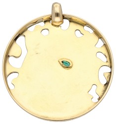 Cartier 18K geelgouden 'Panthère' luipaard hanger met emaille en tsavoriet