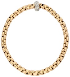 Fope 18K geelgouden 'Flex it' armband bezet met ca. 0.37 ct. diamanten