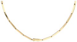 Geelgouden collier bezet met ca. 0.83 ct. diamant en smaragd (gesigneerd A. Lamy)