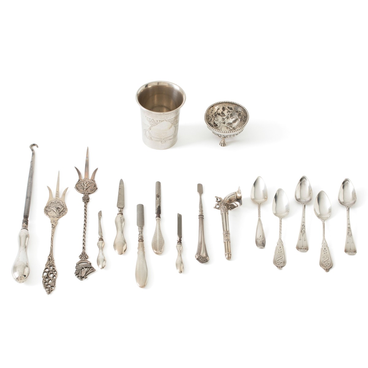 Verzameling zilverwerk (17), Nederland / Verenigd koninkrijk 20e eeuw, zilver