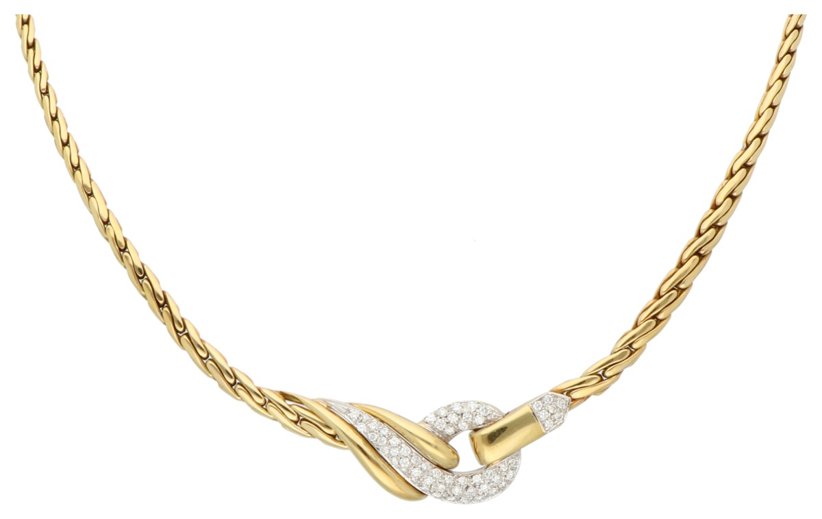 Leo Pizzo 18K geelgouden collier met ca. 0.58 ct. diamant