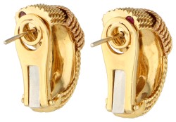 Roberto Coin Opera  18K geelgouden halve creolen met robijn