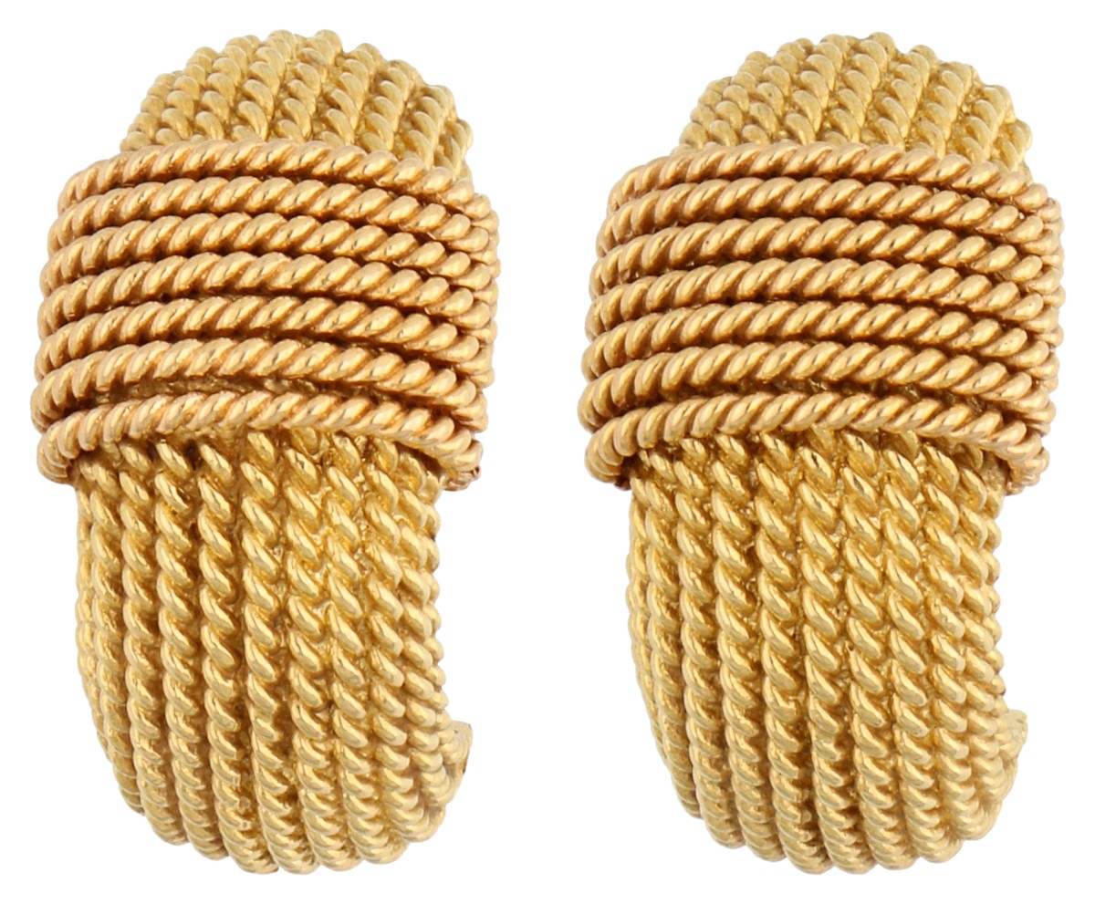 Roberto Coin Opera  18K geelgouden halve creolen met robijn