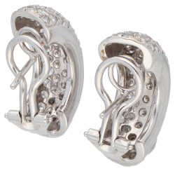 18K witgouden halve creolen bezet met ca. 3.32 ct. diamant