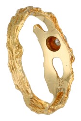 Lapponia 18K geelgouden 'Diamond pond' ring door Björn Weckström bezet met ca. 0.02 ct. diamant