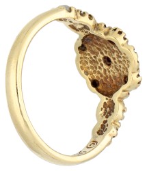 Franklin Mint 18K geelgouden ring bezet met parel en robijn