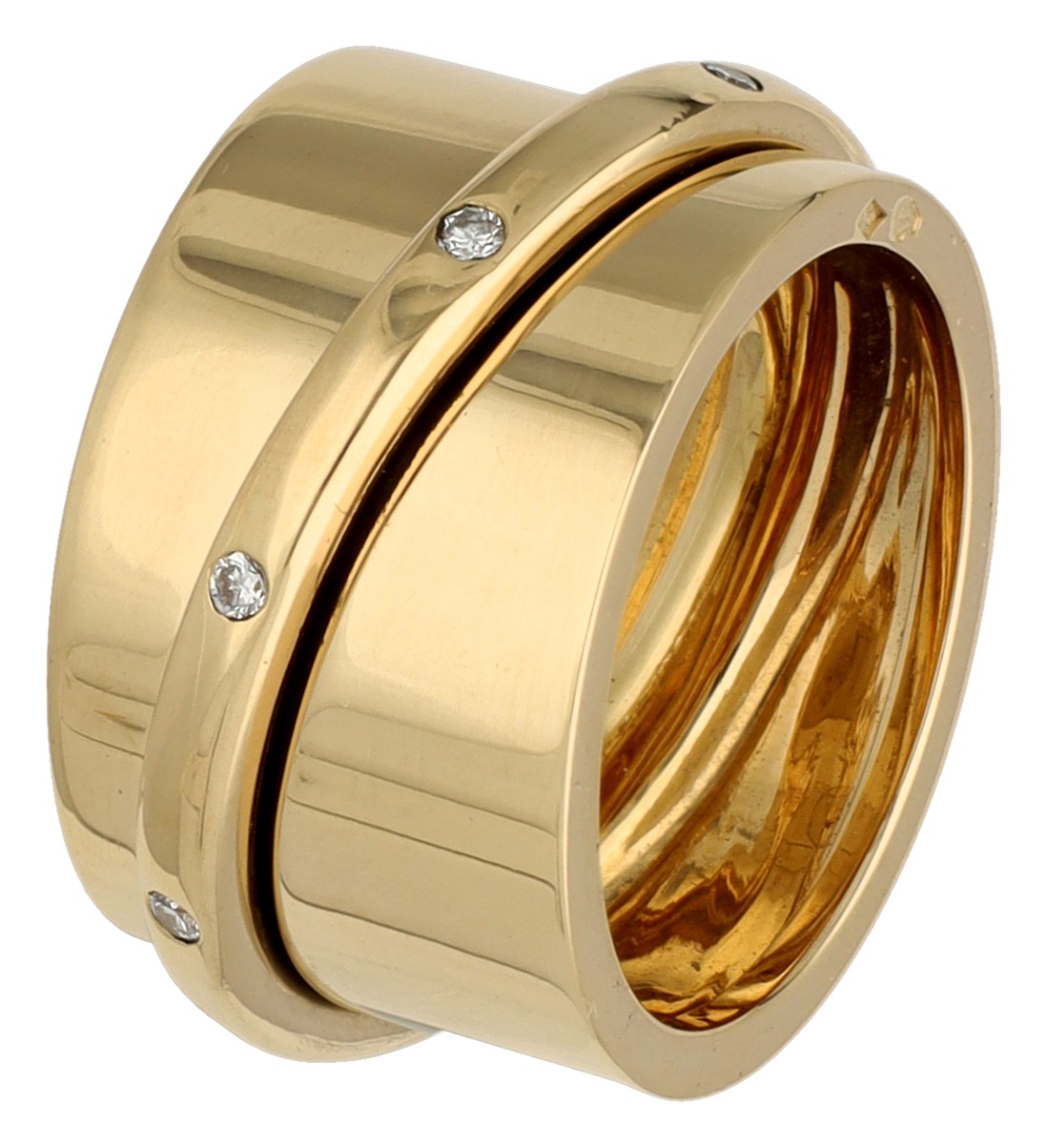 Dinh Van 18K geelgouden Ariane ring met diamant