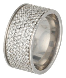 Carati 18K witgouden ring bezet met ca. 2.08 ct. diamant