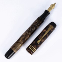 Luxor Teleskop Piston vulpen jaren 1930-1940, celluloid / goud
