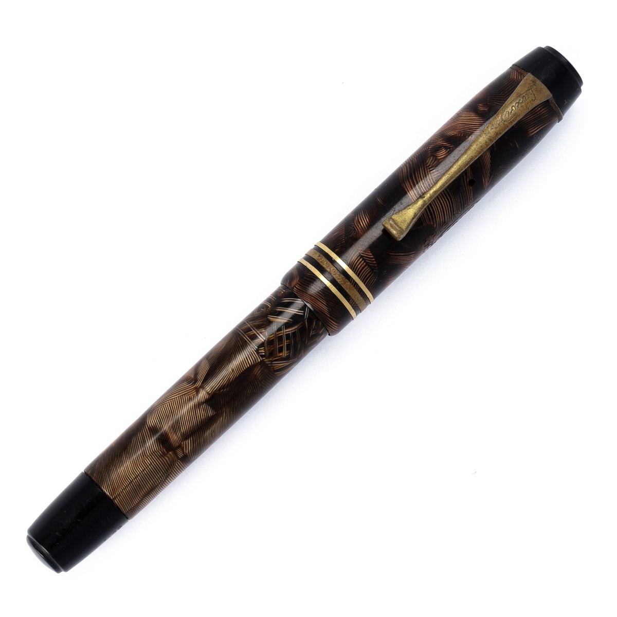 Luxor Teleskop Piston vulpen jaren 1930-1940, celluloid / goud