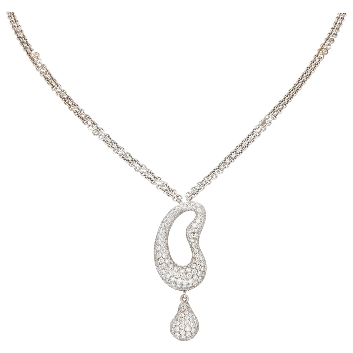 Goudwisselkantoor auction: 18K White gold necklace set with approx. 1.73 ct. diamonds
