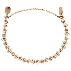 14K geelgouden schakel armband met zaadparels