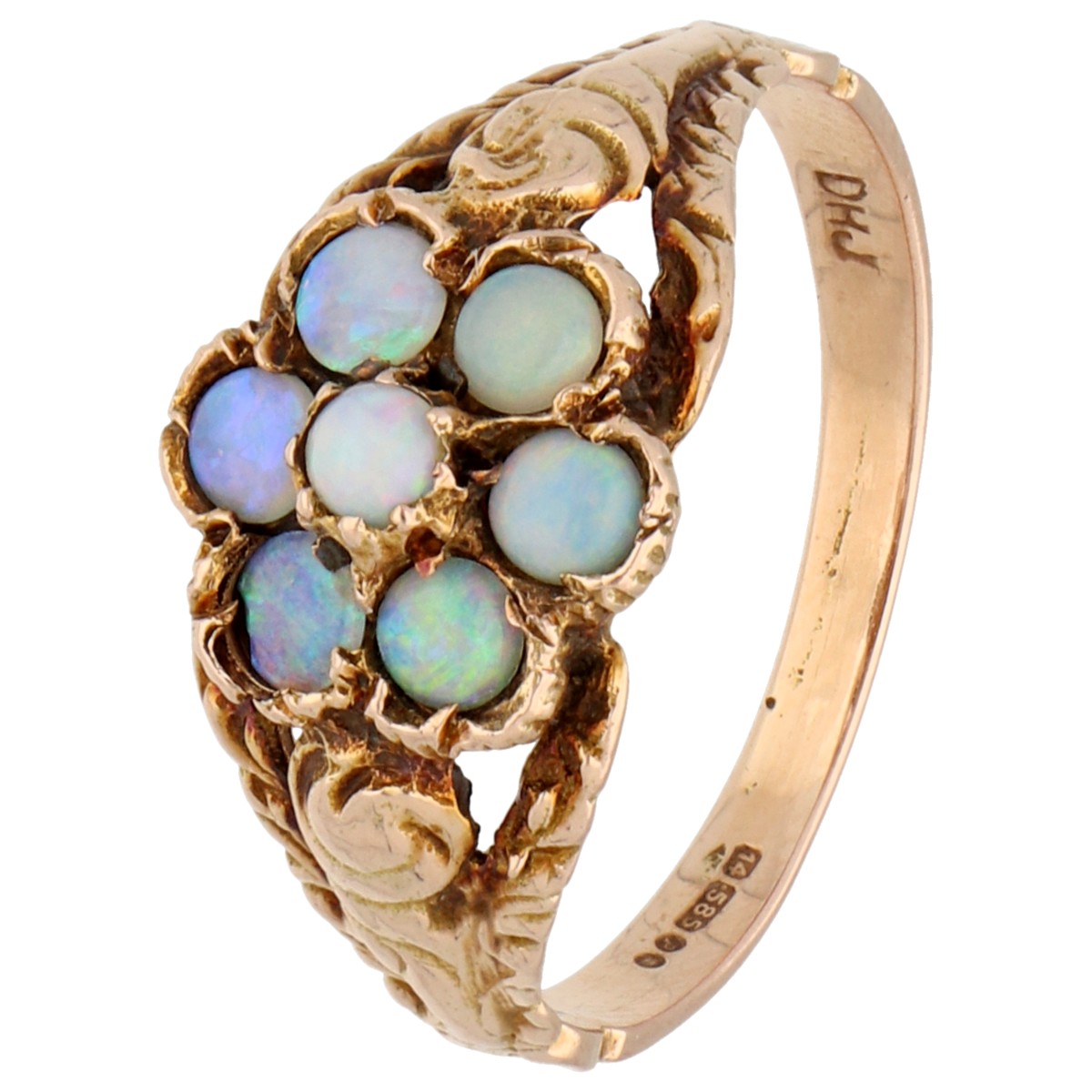 14K geelgouden ring met opaal