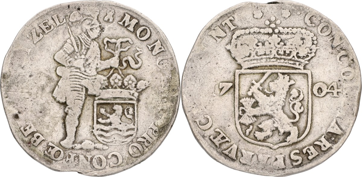 Goudwisselkantoor auction: Zilveren Dukaat. Zeeland. 1704. F +