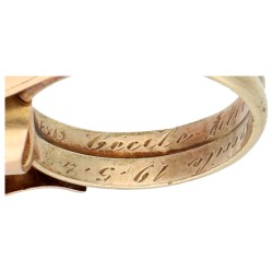BWG geelgouden ring bezet met robijn en diamant