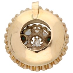 BWG geelgouden hanger met roos geslepen diamant