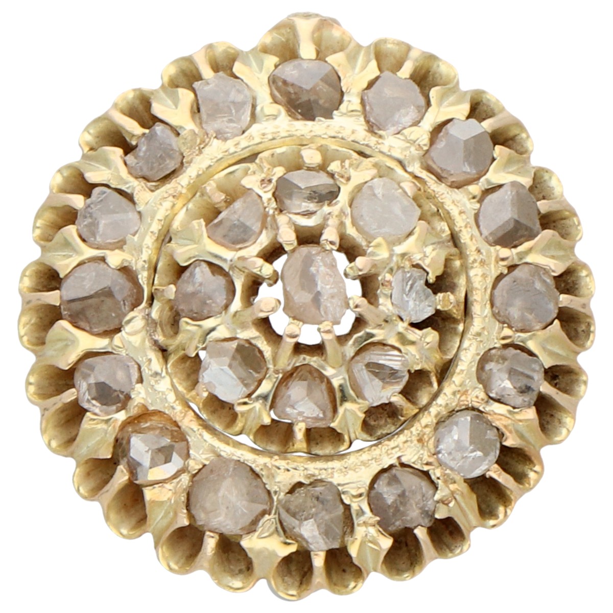 BWG geelgouden hanger met roos geslepen diamant