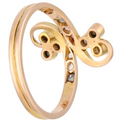 18K roségouden toi et moi ring bezet met diamant