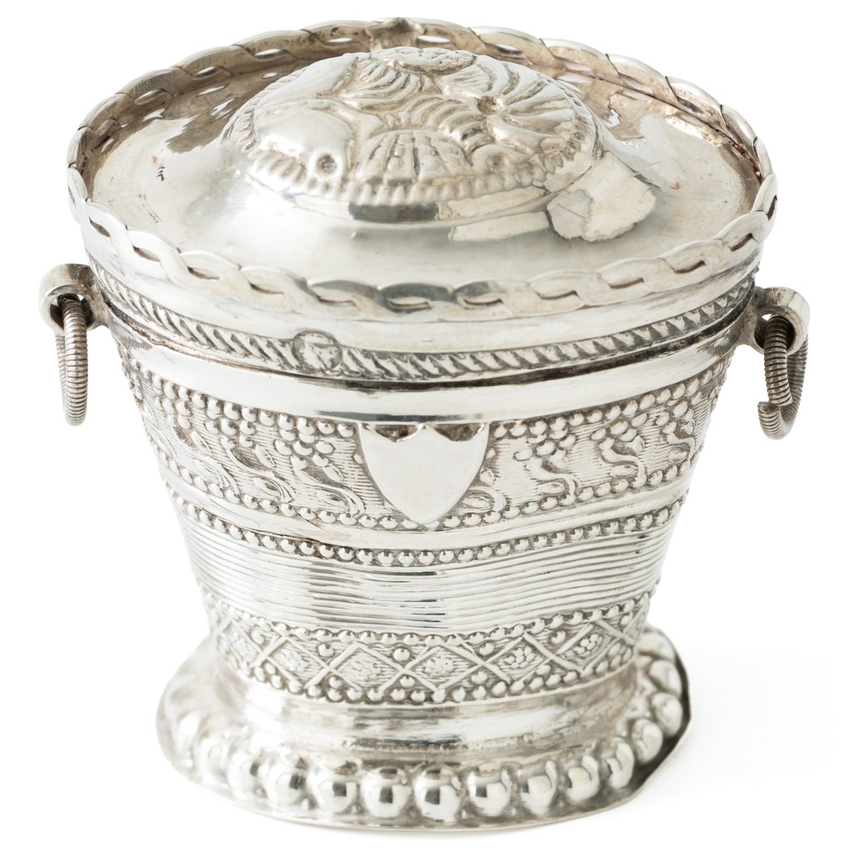 Goudwisselkantoor auction: Lodereindoosje, Pieter Hooijkaas, Schoonhoven 1846, zilver