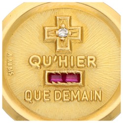 18K geelgouden Plus qu’hier, moins que demain hanger A. Augis