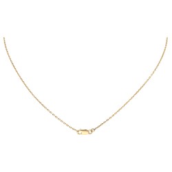 14K geelgouden collier met tussenstuk bezet diamant
