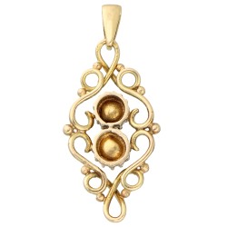 14K geelgouden hanger bezet met roos geslepen diamant
