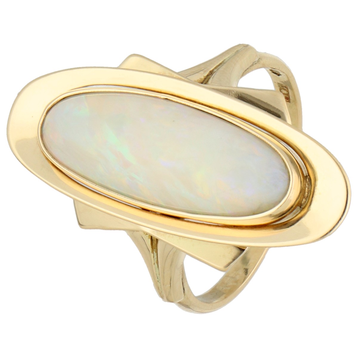 Goudwisselkantoor auction: 14K yellow gold ring set with approx. 1.91 ct. opal