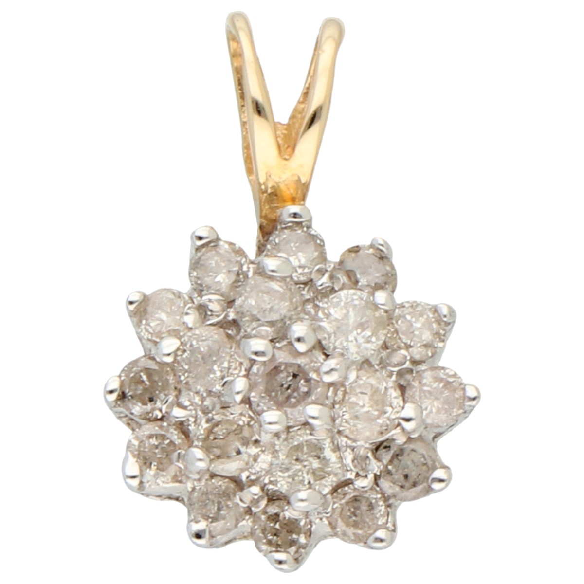 Goudwisselkantoor auction: 14K bicolor gold pendant set with approx. 0.38 ct. diamonds