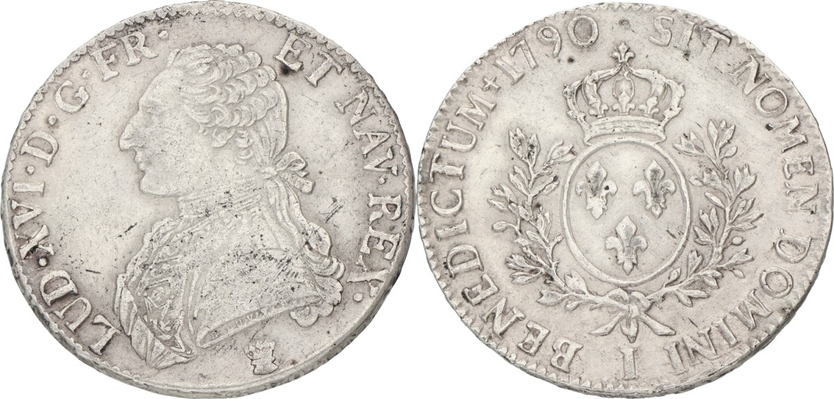 Goudwisselkantoor auction: France. Louis XVI. Ecu. 1790 I. VF +