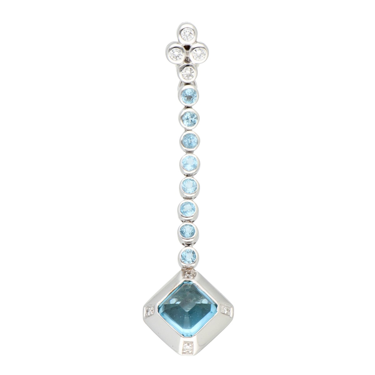 Goudwisselkantoor auction: Al Coro 18K white gold pendant set with topaz and diamond