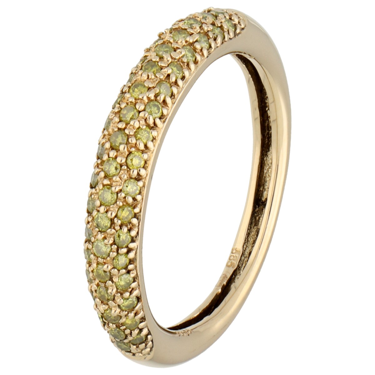 Goudwisselkantoor auction: 14K yellow gold pavé ring set with diamonds