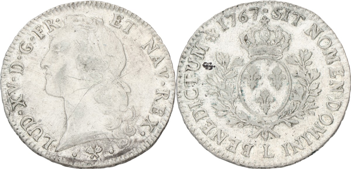 Goudwisselkantoor auction: France. Louis XV. Ecu. 1767 L. XF -