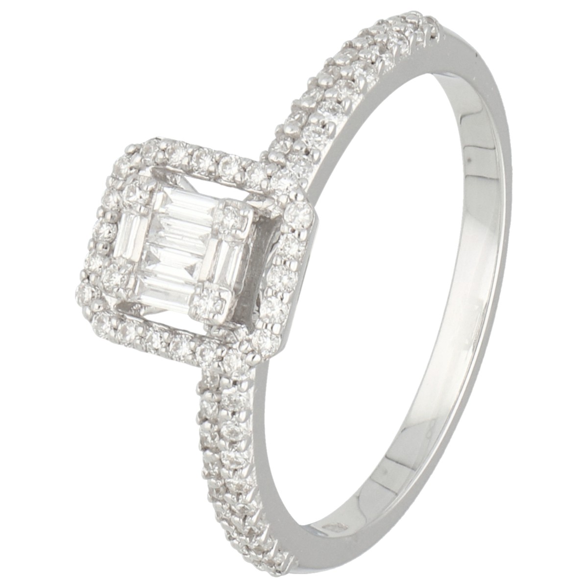 Goudwisselkantoor auction: 18K White gold ring set with approx. 0.33 ct. diamond