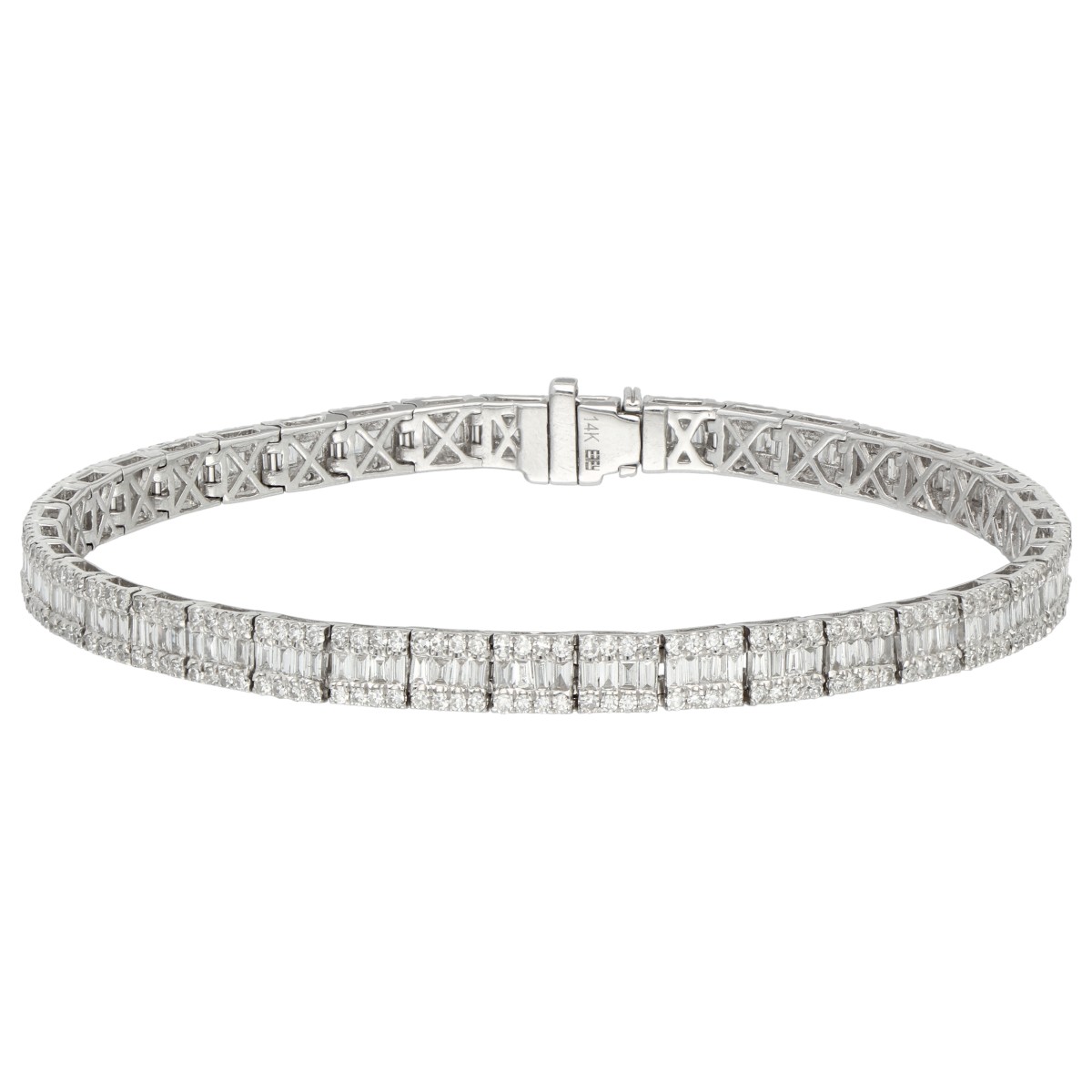 Goudwisselkantoor auction: 14K witgouden armband bezet met totaal 2.57 ct. diamanten