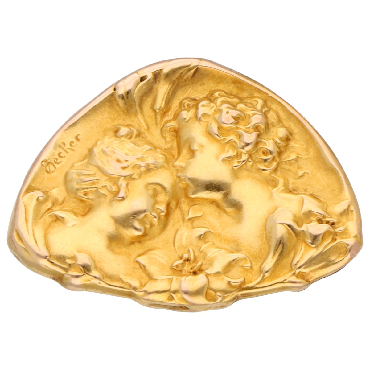 Goudwisselkantoor auction: 18K yellow gold Art Nouveau brooch