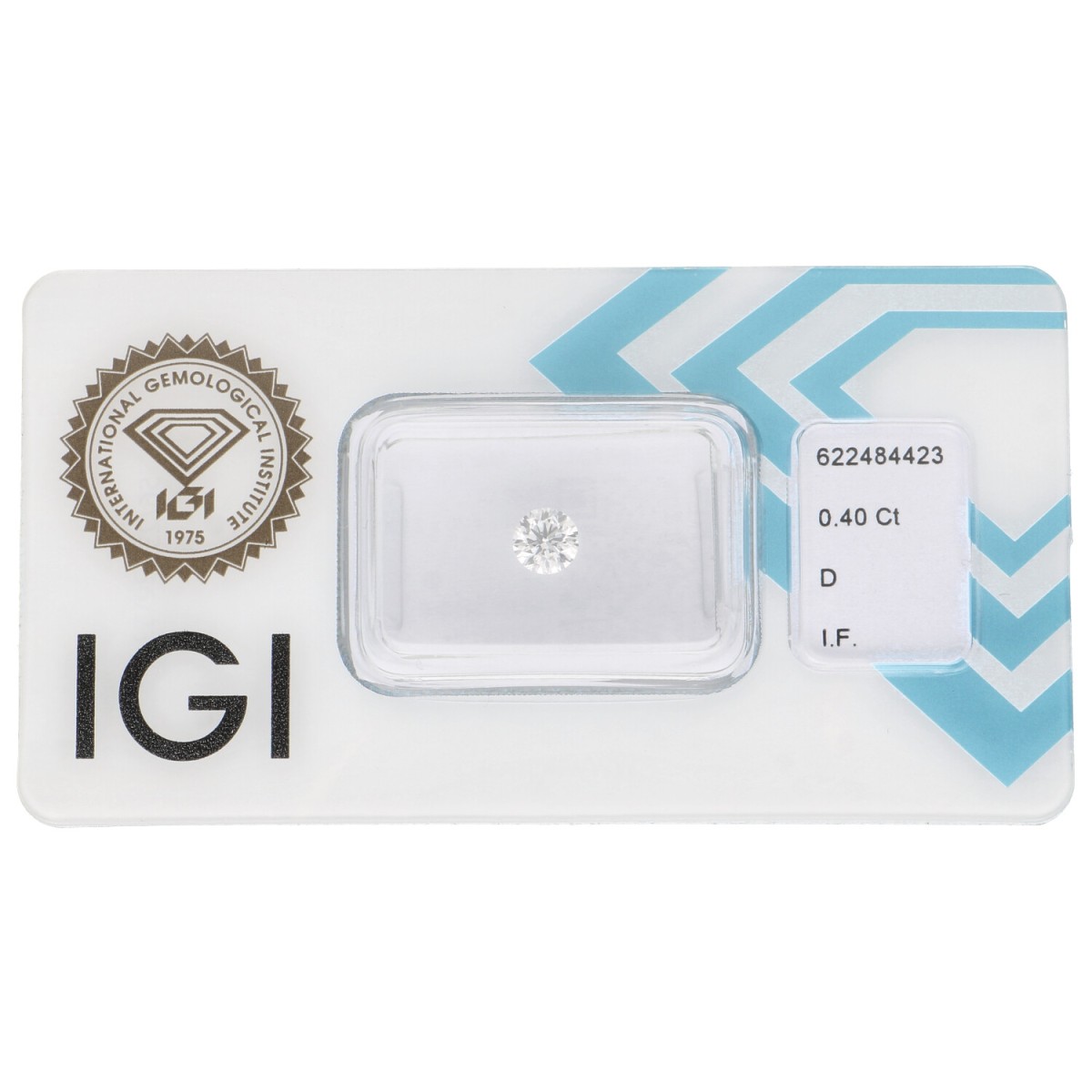 Goudwisselkantoor auction: 0.40 ct. Round Glassesliant IGI certified natural diamond