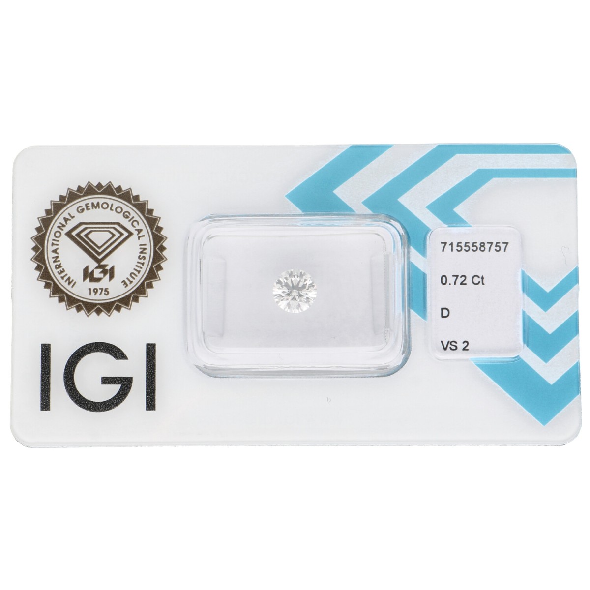 Goudwisselkantoor auction: 0.72 ct. Round Briliant IGI certified natural diamond