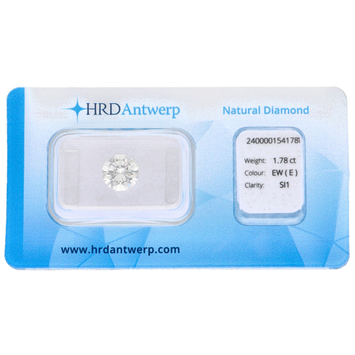 Goudwisselkantoor auction: 1.78 ct. Round Brilliant HRD certified natural diamond